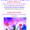 30/04/2026 – ATELIER ECRITURE – PLEAUX